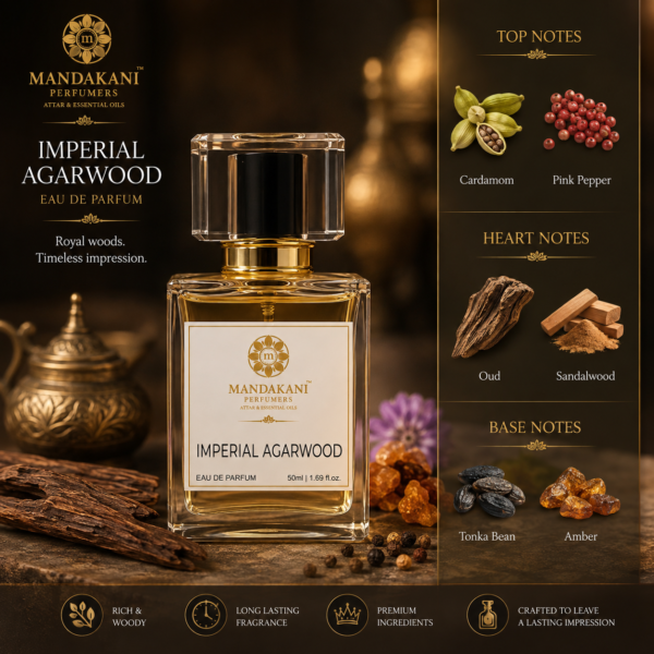 Imperial Agarwood perfume notes with cardamom pink pepper oud sandalwood tonka bean and amber