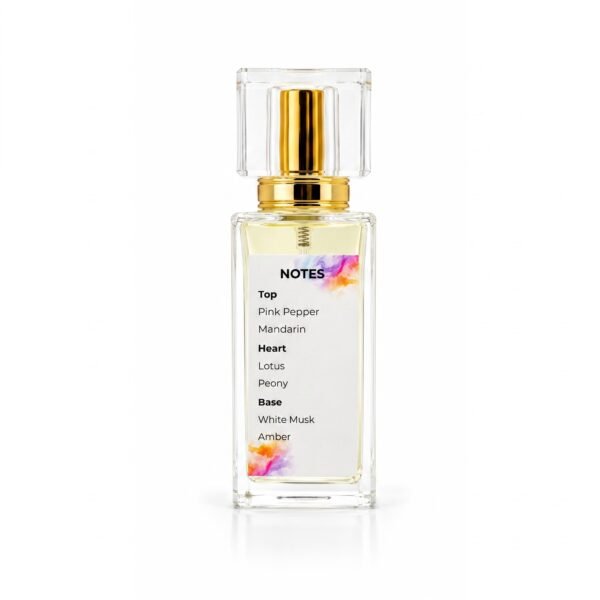 Pink Lotus perfume notes with pink pepper mandarin lotus peony white musk and amber