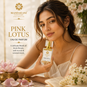 Pink Lotus perfume for women 50ml Eau de Parfum with female model