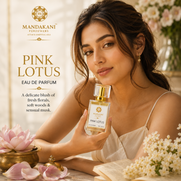 Pink Lotus perfume for women 50ml Eau de Parfum with female model