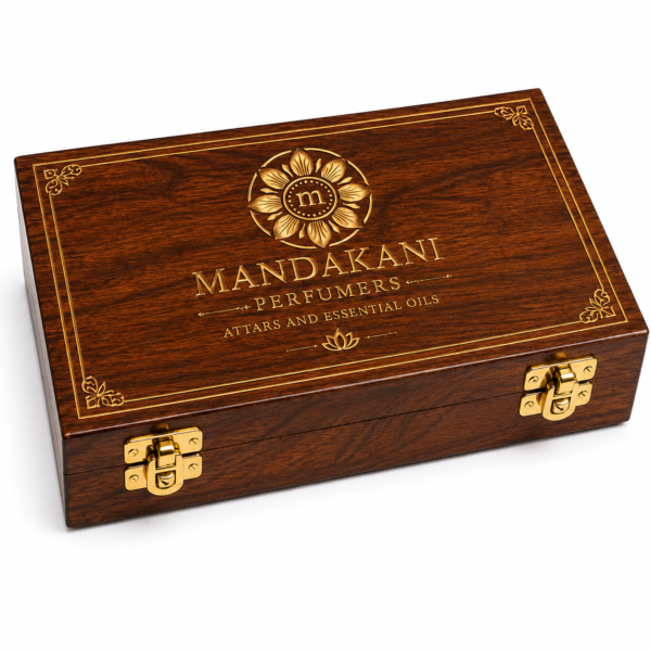 wooden customized corporate event boxes Personalized Wedding Gift Box with Attar | Mandakani